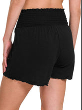 Zenana Elastic Waist Smocked Shorts OutfitFlow